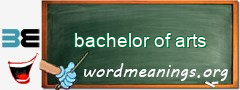 WordMeaning blackboard for bachelor of arts